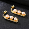 [MeiBaPJ] Natural Pearl Stud Earrings Real 925 Sterling Silver Fashion Earrings for Women Two Colors