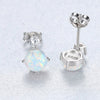 [MeiBaPJ]New Simple Opal Stone Earrings Real 925 Sterling Silver Stud Earrings for Women Wholesale Price