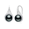 [MeiBaPJ]New design fashion 925 sterling silver simple drop earrings genuine natural semiround pearl beads earrings