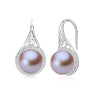 [MeiBaPJ]New design fashion 925 sterling silver simple drop earrings genuine natural semiround pearl beads earrings