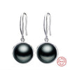 [MeiBaPJ]New design fashion 925 sterling silver simple stud earrings genuine natural round pearl beads earrings