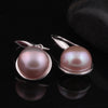 [MeiBaPJ]New design fashion 925 sterling silver simple stud earrings genuine natural round pearl beads earrings