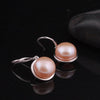 [MeiBaPJ]New design fashion 925 sterling silver simple stud earrings genuine natural round pearl beads earrings