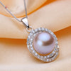 [MeiBaPJ]Pure Silver Spiral Pendant Necklace 10-11mm Real Natural Big Pearl 18 Inches Necklace for Women Birthd Gift