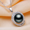 [MeiBaPJ]Pure Silver Spiral Pendant Necklace 10-11mm Real Natural Big Pearl 18 Inches Necklace for Women Birthd Gift