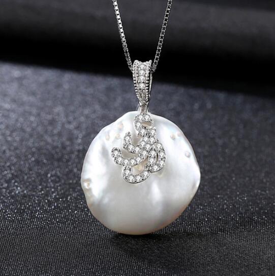 [MeiBaPJ]Real Baroque Pearl Pendant Necklace 925 Solid Silver Gold Plated Fine Jewelry for Women