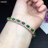 [MeiBaPJ]Real Natural Jasper Gemstone Bracelet 925 Sterling Silver Green Stone Bangle for Women Fine Wedding Jewelry