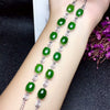 [MeiBaPJ]Real Natural Jasper Gemstone Bracelet 925 Sterling Silver Green Stone Bangle for Women Fine Wedding Jewelry