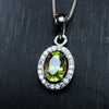 [MeiBaPJ]Real Natural Peridot Pendant Necklace with Certificate 925 Pure Silver Fine Jewelry for Women