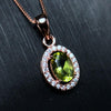 [MeiBaPJ]Real Natural Peridot Pendant Necklace with Certificate 925 Pure Silver Fine Jewelry for Women