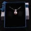 [MeiBaPJ] Simple Pearl Pendant Necklace 925 Sterling Silver Classic Pendant with Silver Box Chain Fine Jewelry for Women