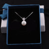 [MeiBaPJ] Simple Pearl Pendant Necklace 925 Sterling Silver Classic Pendant with Silver Box Chain Fine Jewelry for Women