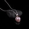 [MeiBaPJ] Simple pearl pendant necklace 925 sterling silver circle pendant with silver chain fine jewelry with gift box