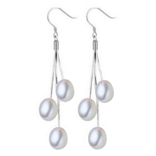 [MeiBaPJ]Water drop 925 sterling silver earrings for women high quality natural pearl jewelry 5 colors party earrings gift box