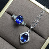 MeiBaPJNew Tanzania Topaz Jewelry set 925 Pure Silver Color Treasure Processing Fine Jewelry