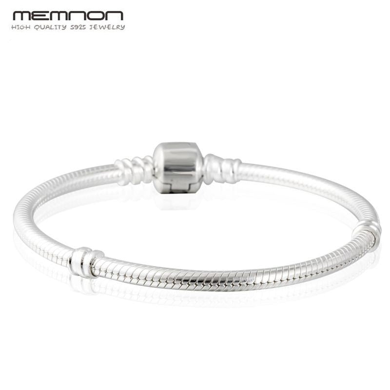 925 Sterling Silver Snake Chain European charms Bracelets with Clasp For women DIY fit Charms bead fine jewelry YL001