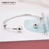 925 Sterling Silver many kinds of open bracelets For women with ball clip fit Charms bead bangles DIY fine jewelry YSZ031