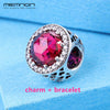925 sterling Silver Bracelets for women with Radiant Hearts charms fit silver charms beads DIY bangles fine jewelry br001