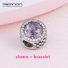 925 sterling Silver Bracelets for women with Radiant Hearts charms fit silver charms beads DIY bangles fine jewelry br001