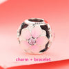 925 sterling Silver Bracelets for women with Radiant Hearts charms fit silver charms beads DIY bangles fine jewelry br001