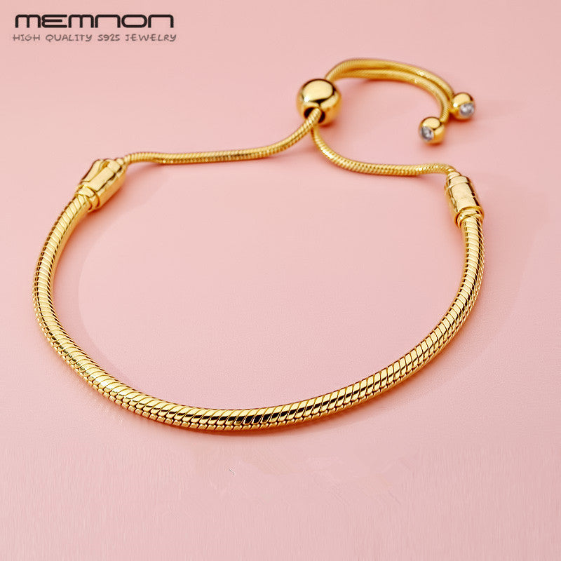 New autumn silver charms bracelets with rose gold color 925 sterling silver bracelet fit beads diy for women adjustment