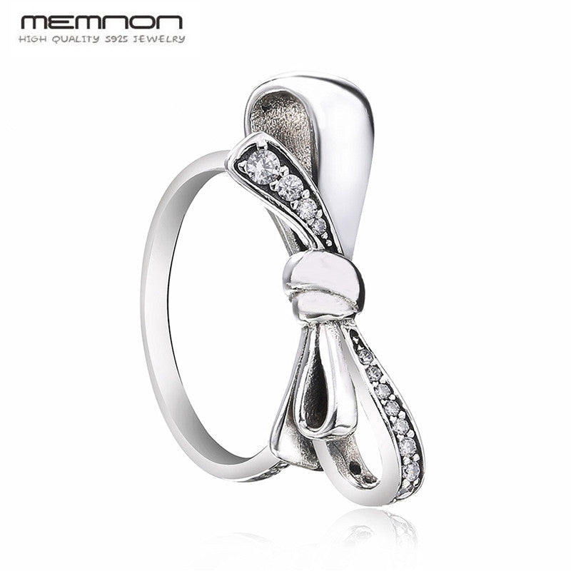 fine jewelry 2020 mother's d collection silver bow rings for women anillos 925 sterling silver jewelry ring RIP7232