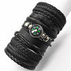 Men Brown Bracelets 10pcs/set Wrap Woven  Handmade Men Bracelets Women Leather Bracelet Men Bangle  Jewelry Gift