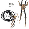 Men Cow Skull Texas Bolo Bola Tie Necktie Necklace Rodeo Longhorn Steer Bull Head Skeleton Southwest Western Hip Hop jewelry