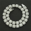 Men Hip Hop Big Tennis Chain Necklace Full Square Cubic Zircon Chain Iced Out Bling HipHop Necklaces Jewelry Gifts