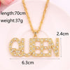 Men Hip Hop Full Rhinestone King Queen Pendants Necklaces Bling Bling Iced Out Cuban Link Chain Hiphop Necklace Men Jewelry Gift
