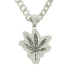 Men Hip Hop Iced Out Bling Maple Leaf Pendant Necklace 13mm Crystal Cuban Chain Hiphop Necklaces Charm Jewelry