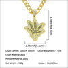 Men Hip Hop Iced Out Bling Maple Leaf Pendant Necklace 13mm Crystal Cuban Chain Hiphop Necklaces Charm Jewelry
