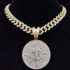 Men Hip Hop Lucky number seven Pendant Necklace with 13mm Miami Cuban Chain Iced Out Bling Hiphop Necklaces Jewelry