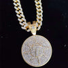 Men Hip Hop Lucky number seven Pendant Necklace with 13mm Miami Cuban Chain Iced Out Bling Hiphop Necklaces Jewelry