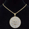 Men Hip Hop Lucky number seven Pendant Necklace with 13mm Miami Cuban Chain Iced Out Bling Hiphop Necklaces Jewelry