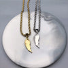 Men Hip Hop Necklace Gold Stainless Steel Feather Pendant 3mm Rope Chain Street Angel Wings Twist Chain Jewelry