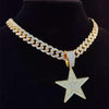 Men Hip Hop five-pointed star Pendant Necklace with 13mm Miami Cuban Chain Iced Out Bling HipHop Necklaces Male Jewelry
