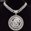 Men Hip hop Iced out Bling Rotatable Dollar Pendant Necklace 13mm Width Cuban Chain Hiphop Necklaces Charm jewelry
