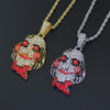 Men Hip hop iced out 69 Saw Doll Head Mask pendant necklaces male Hiphop pendants necklace charm jewelry  gifts