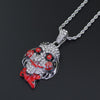 Men Hip hop iced out 69 Saw Doll Head Mask pendant necklaces male Hiphop pendants necklace charm jewelry  gifts