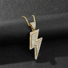 Men HipHop Lightning Pendant Necklace Full Zircon Choker Necklaces Temperament Trend Jewelry Streetwear Party Accessories