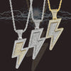 Men HipHop Lightning Pendant Necklace Full Zircon Choker Necklaces Temperament Trend Jewelry Streetwear Party Accessories