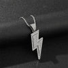 Men HipHop Lightning Pendant Necklace Full Zircon Choker Necklaces Temperament Trend Jewelry Streetwear Party Accessories