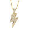 Men HipHop Lightning Pendant Necklace Full Zircon Choker Necklaces Temperament Trend Jewelry Streetwear Party Accessories