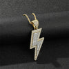 Men HipHop Lightning Pendant Necklace Full Zircon Choker Necklaces Temperament Trend Jewelry Streetwear Party Accessories