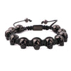 Men Jewelry Bracelet Stainless Steel Skull Braided Wrap Beads Bracelet For Men