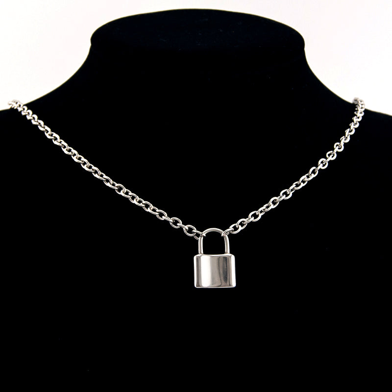 Men Jewelry S.steel Lock pendant necklace Brand new Stainless Steel Rolo Cable Chain choker necklace for women jewelry