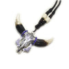 Men Necklace Wolf  Teeth Bull Ox Head Skull Pendant  Real Tooth  Charm Necklace Vintage Jewelry