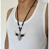 Men Necklace Wolf  Teeth Bull Ox Head Skull Pendant  Real Tooth  Charm Necklace Vintage Jewelry