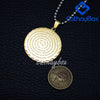 Men Spanish Lord's Prayer Pendant Necklace Gold Black Silver Color Round Jewerly 60 CM Chain